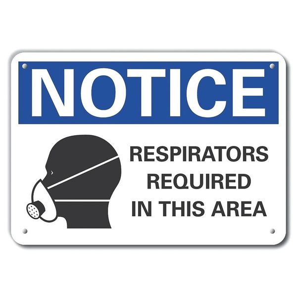 Respirators Notice, Plastic, 14