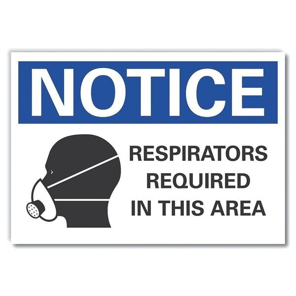 Respirators Notice, Decal, Reflctive, 7