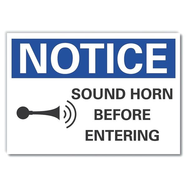 Notice Sign, 10 in H, 14 in W, Non-PVC Polymer, Horizontal Rectangle, English, LCU5-0075-ED_14x10