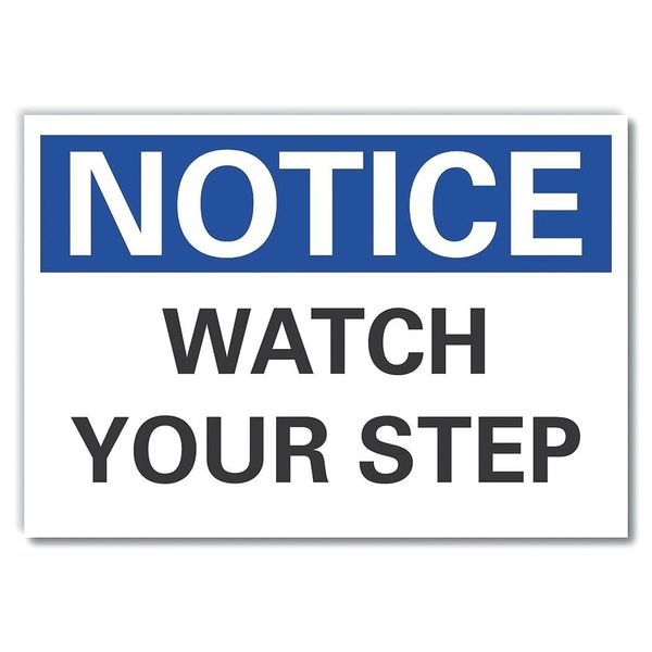 Steps Notice Reflective Label, 5 in H, 7 in W, , Horizontal Rectangle, LCU5-0080-RD_7X5