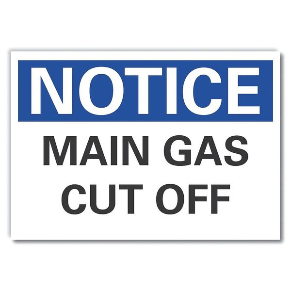 Main Gas Cut Notice, Decal, Reflctv, 7