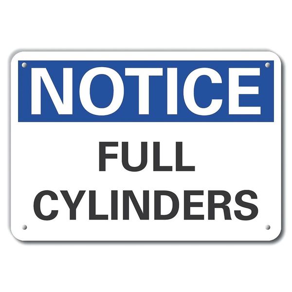 Plastic Cylinder Handling Notice Sign, 10 in H, 14 in W, Horizontal Rectangle, LCU5-0091-NP_14X10