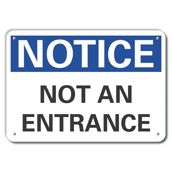 Not An Entrance Notice, Aluminum, 10