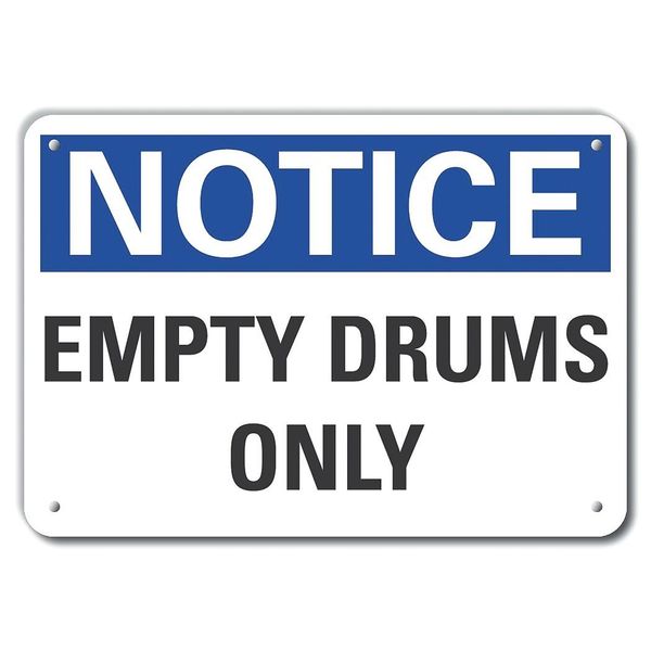 Facility Sign, 10 in H, 14 in W, Horizontal Rectangle, English, LCU5-0097-RA_14X10