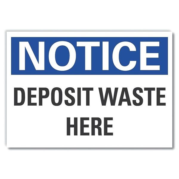 Deposit Waste Here Notice, Decal, 5