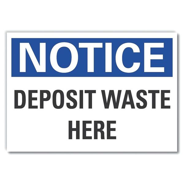 Deposit Waste Here Notice, Decal, 5