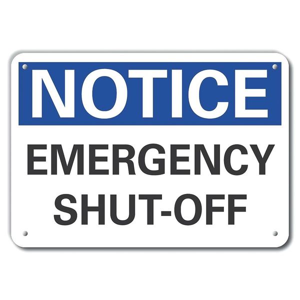 Emergency Shut-off Notice, Plastic, 10