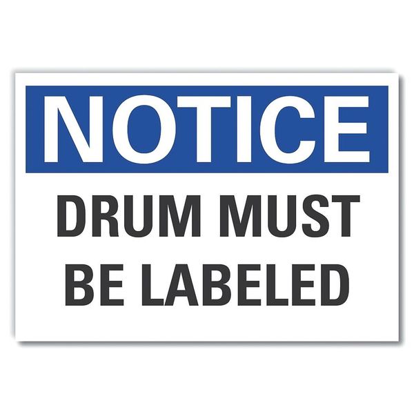 Hazardous Materials Notice Label, 10 in Height, 14 in Width, Polyester, Horizontal Rectangle