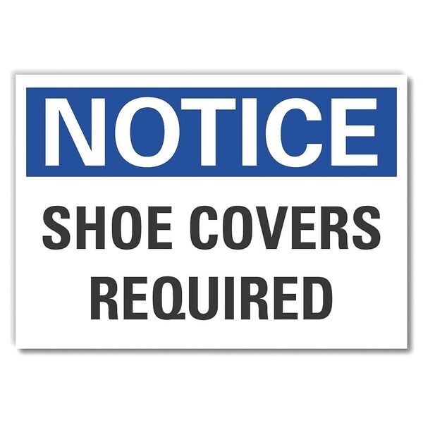 Shoe Covers Notice, Decal, Aluminum, 10