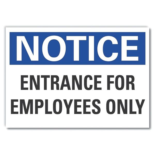 Employees & Visitors Notice Reflective Label, 3 1/2 in Height, 5 in Width, Reflective Sheeting