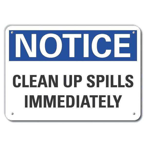 Notice Sign, 7 in H, 10 in W, Aluminum, Vertical Rectangle, English, LCU5-0135-RA_10X7