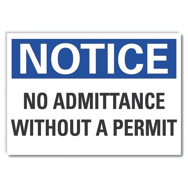 No Admittance Notice, Decal, 5