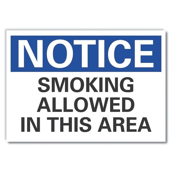 Smoking Area Notice Label, 10