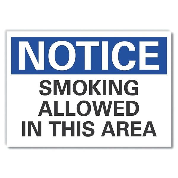 Smoking Area Notice Label, 10