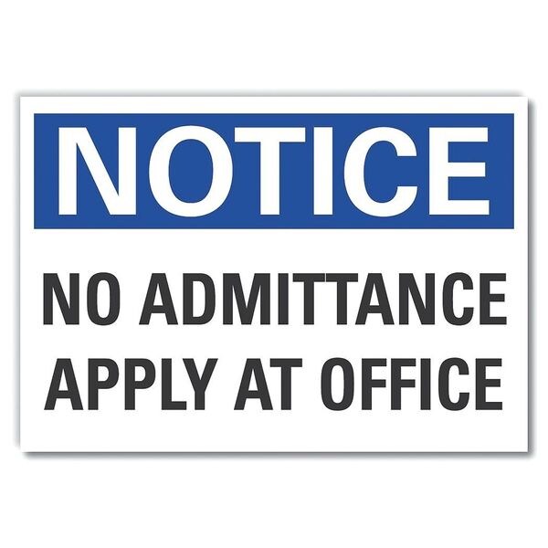 No Admittance Notice, Decal, 5