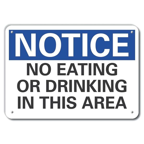 No Eating Or Notice, Aluminum, 14