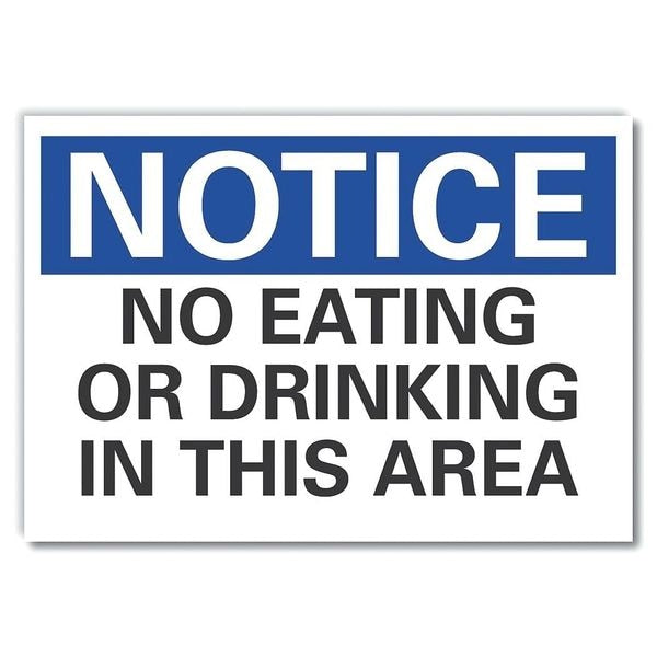 No Eating Notice, Decal, Reflective, 7