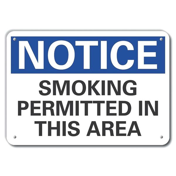 Reflective Smoking Area Notice Sign, 7