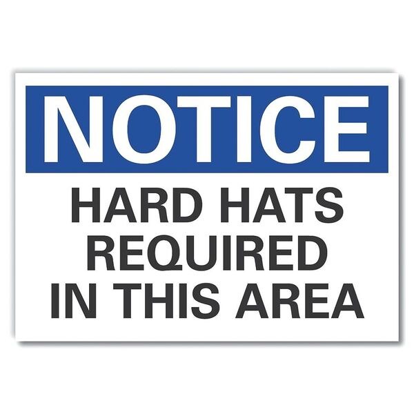 Hard Hats Notice, Decal, Reflectve, 14