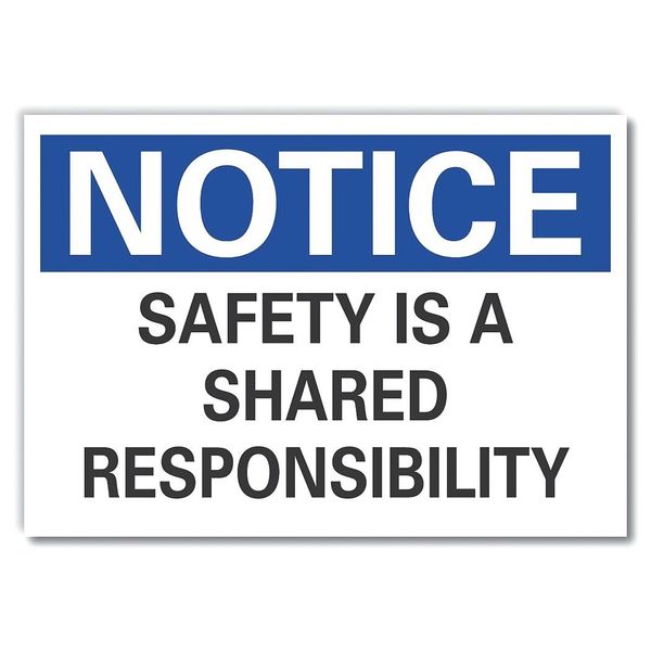 Accident Prevention Notice Label, 10 in Height, 14 in Width, Polyester, Horizontal Rectangle