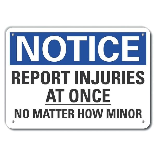 Aluminum Accident Reporting Notice Sign, 10 in H, 14 in W, Aluminum, LCU5-0211-NA_14X10