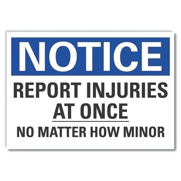 Accident Reporting Notice Label, 5 in H, 7 in W, Polyester, English, LCU5-0211-ND_7X5