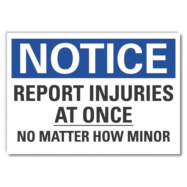 Accident Reporting Notice Label, 3 1/2 in H, 5 in W, Polyester, LCU5-0211-ND_5X3.5