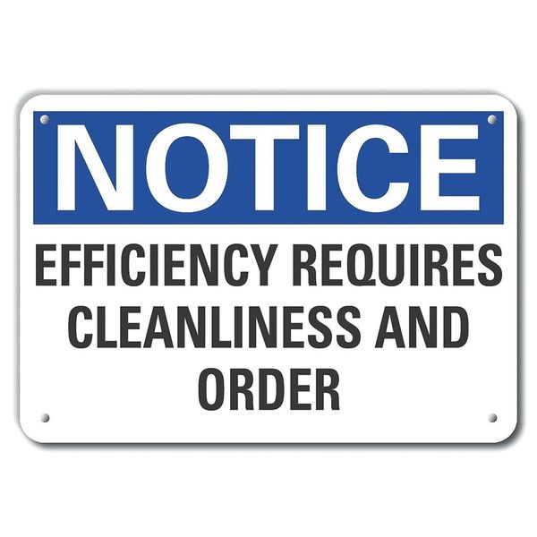 Reflective Cleaning Notice Sign, 7 in H, 10 in W, Vertical Rectangle, English, LCU5-0198-RA_10X7