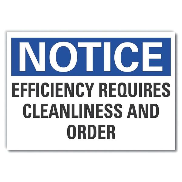 Notice Sign, 7 in H, 10 in W, Non-PVC Polymer, Vertical Rectangle, English, LCU5-0198-ED_10x7