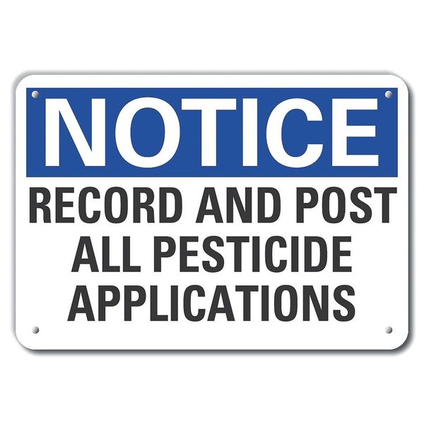 Aluminum Chemicals Notice Sign, 7 in H, 10 in W, Vertical Rectangle, LCU5-0207-NA_10X7