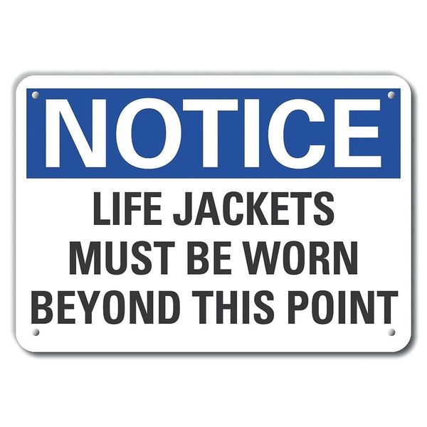 Life Jackets Notice, Plastic, 14