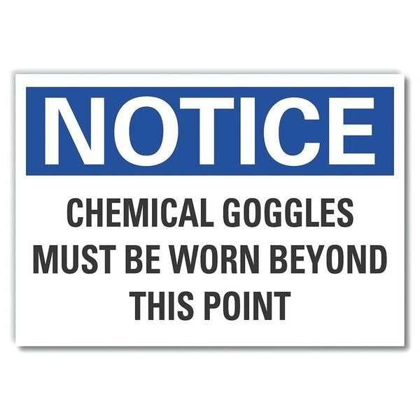 Chemical Goggles Notice, Decal, 14