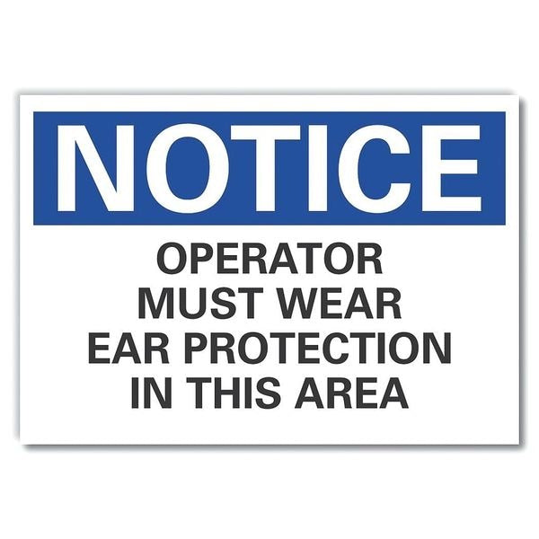 Operator Must Wear Notice, Decal, 5