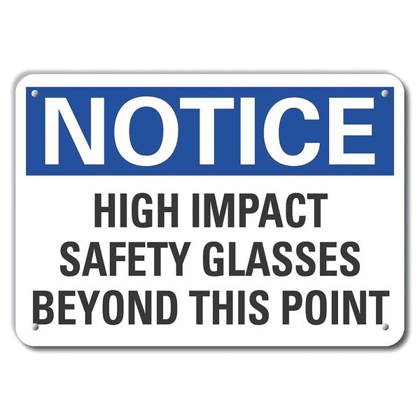 High Impact Safety Notice, Aluminm, 10