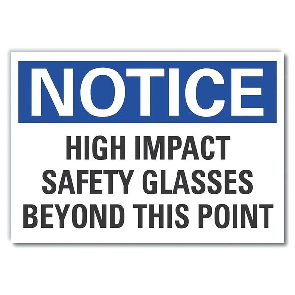 Eye  Notice Reflective Label, 10 in Height, 14 in Width, Reflective Sheeting, Horizontal Rectangle