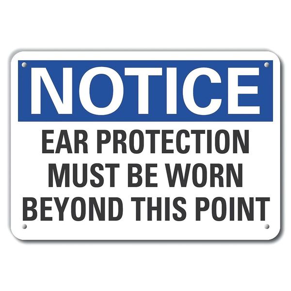 Plastic Hearing  Notice Sign, 10 in Height, 14 in Width, Plastic, Horizontal Rectangle, English