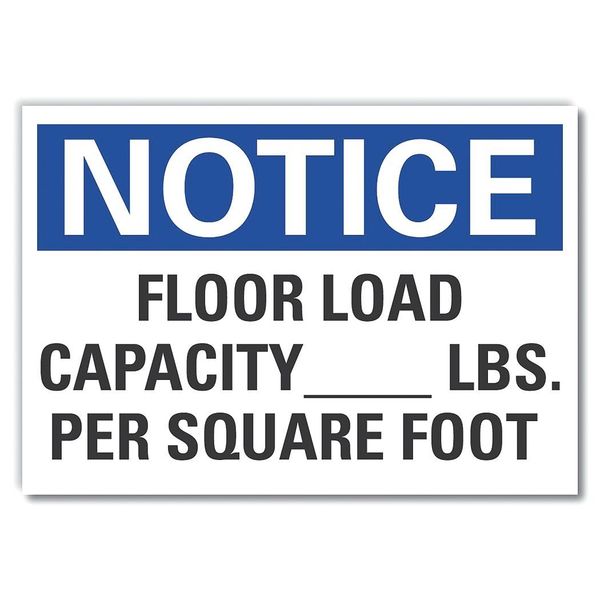 Floor Load Notice, Decal, Reflctve, 5