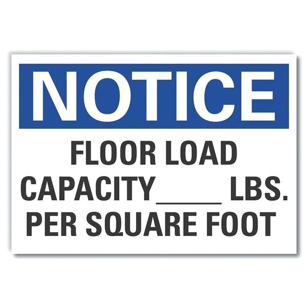 Floor Load Notice, Reflectve, Decal, 10