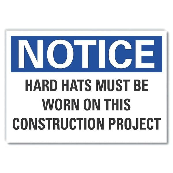 Hard Hats Notice, Reflectve, Decal, 5