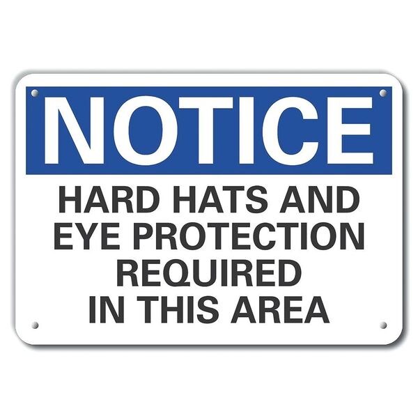 Hard Hats and Eye Notice, Plastic, 14