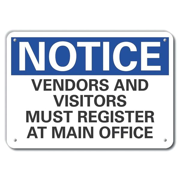 Vendors Notice, Reflective, Aluminm, 10