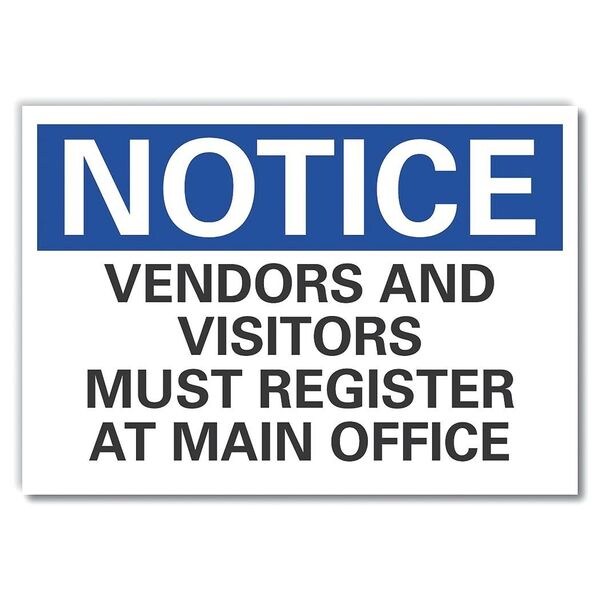 Vendors Notice, Decal, Reflective, 7