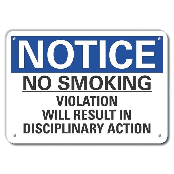 Plastic No Smoking Notice Sign, 10