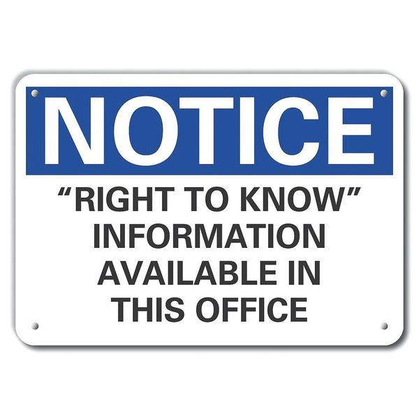 Aluminum Information Notice Sign, 10x14in