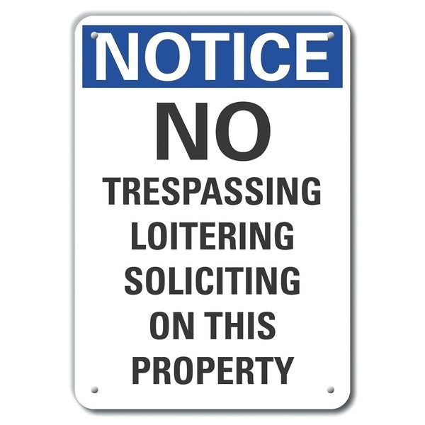 No Trespassing Notice, Aluminum, 10