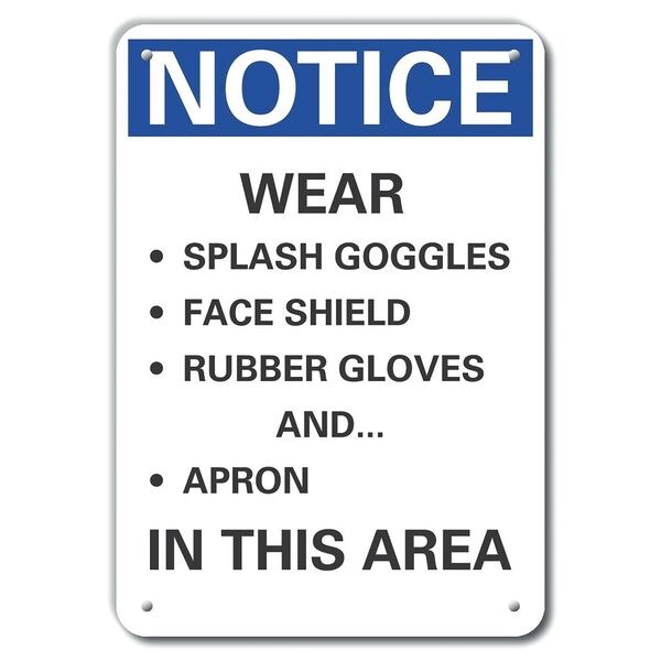 Wear Splash Goggles Notice, Alumnm, 10