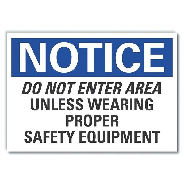 Personal Safety Notice Label, 10 in Height, 14 in Width, Polyester, Horizontal Rectangle, English
