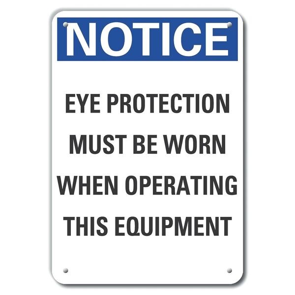 Reflective  Eye  Notice Sign, 10 in Height, 7 in Width, Aluminum, Horizontal Rectangle, English