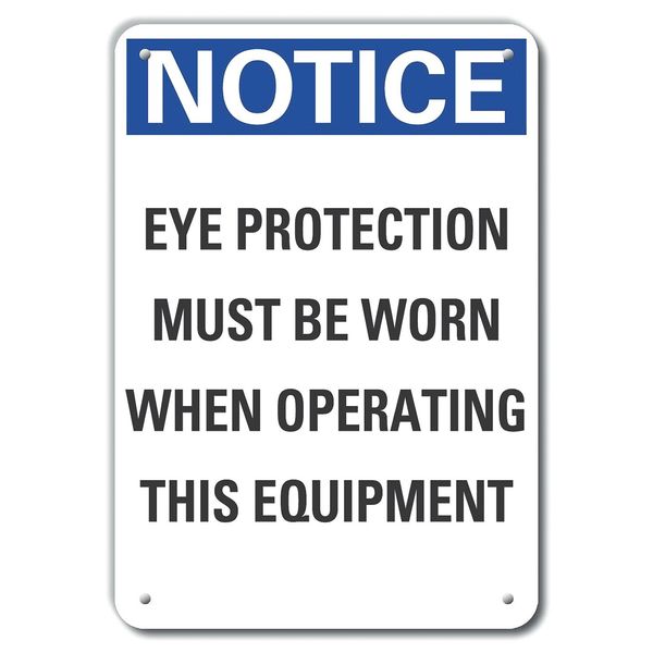 Plastic Eye  Notice Sign, 14 in Height, 10 in Width, Plastic, Vertical Rectangle, English