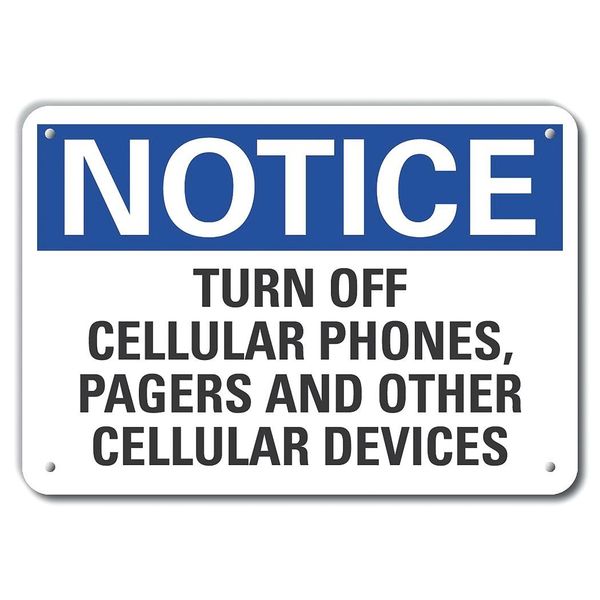 Turn off Cellular Notice, Plastic, 10